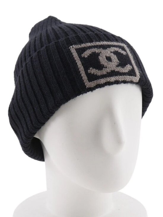 CHANEL COCO Mark Other hats Sports line black wool/silk/cashmere unisex main image 7